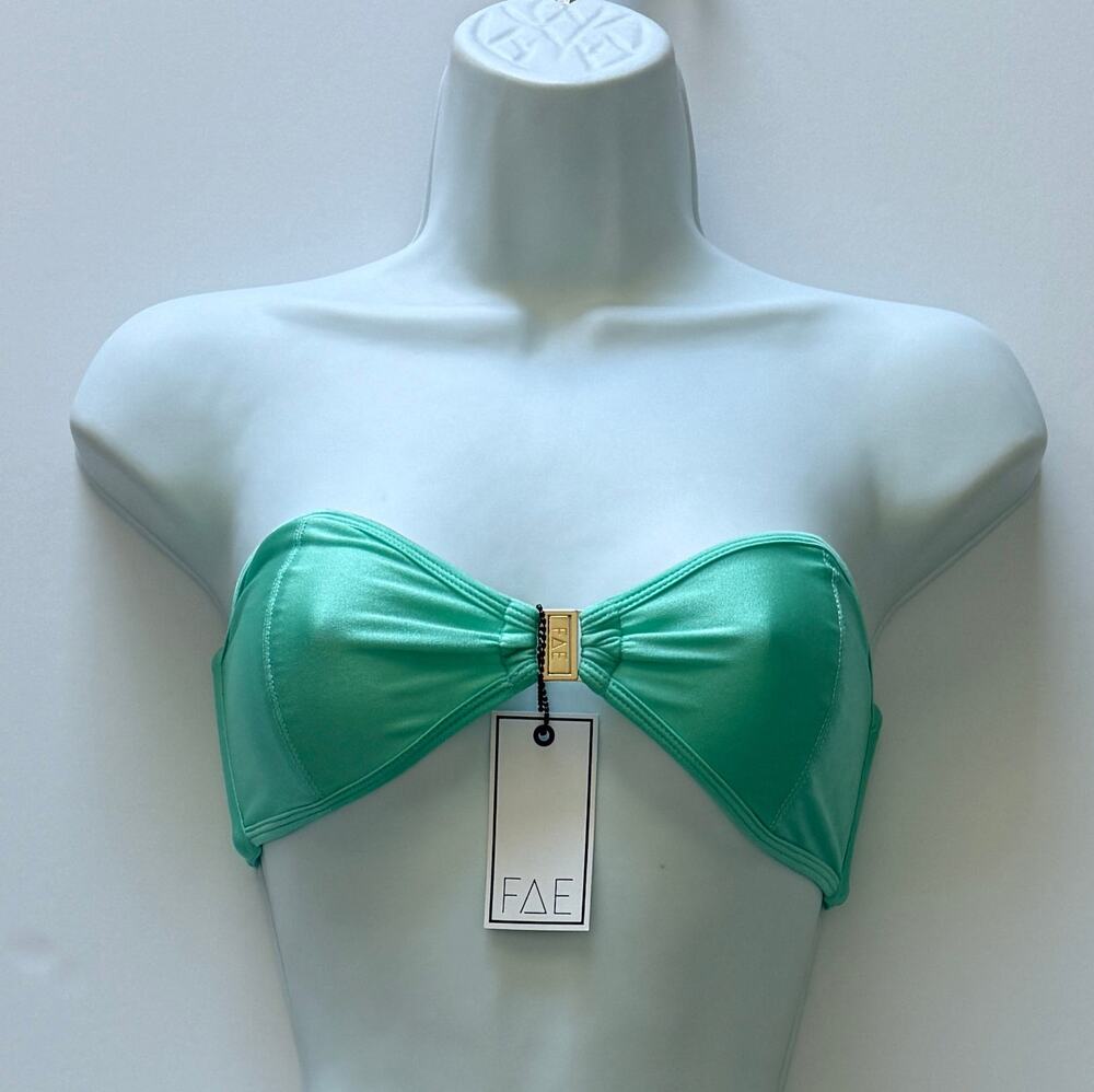 FAE Swim Tallara Bandeau Bikini Top  - Mint Green - Sz S NWT